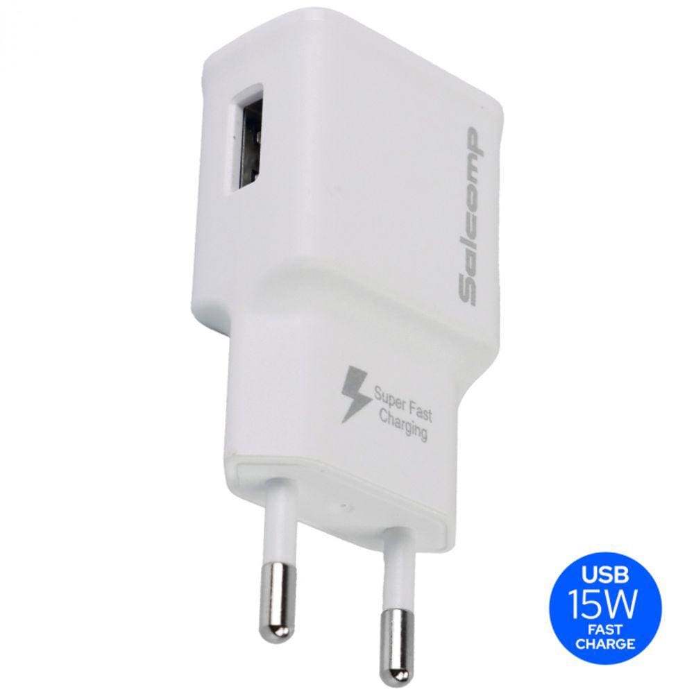 Carregador Celular Carga Super Rapida 15W Saida Usb Branco