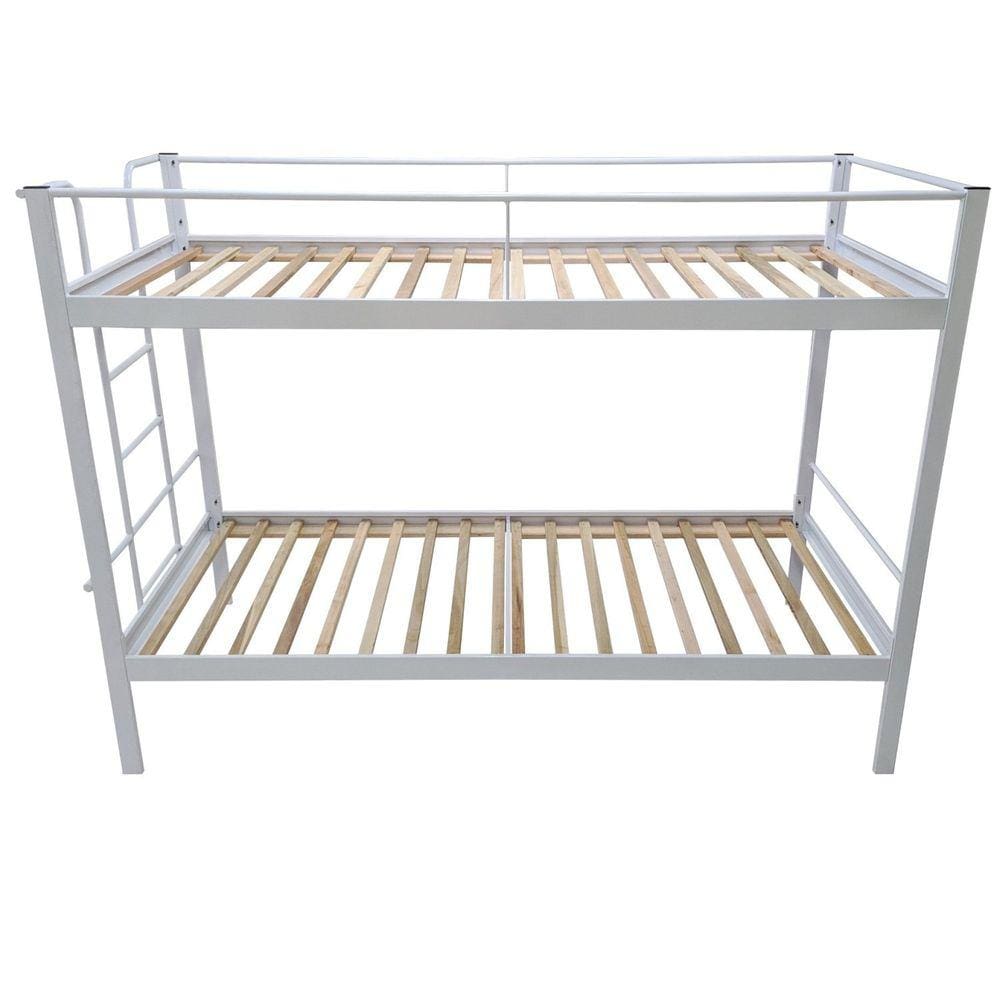 Conjunto para Quarto 1 Beliche e 1 Estante com Rodizios 2 Prateleiras Completa Casa Branco