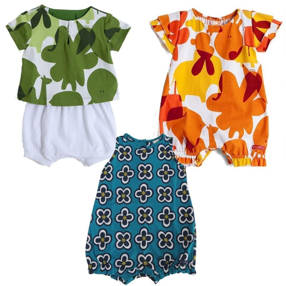 Macacão E Conjunto Algodão M (6 A 9 Meses) Green - 4 Peças