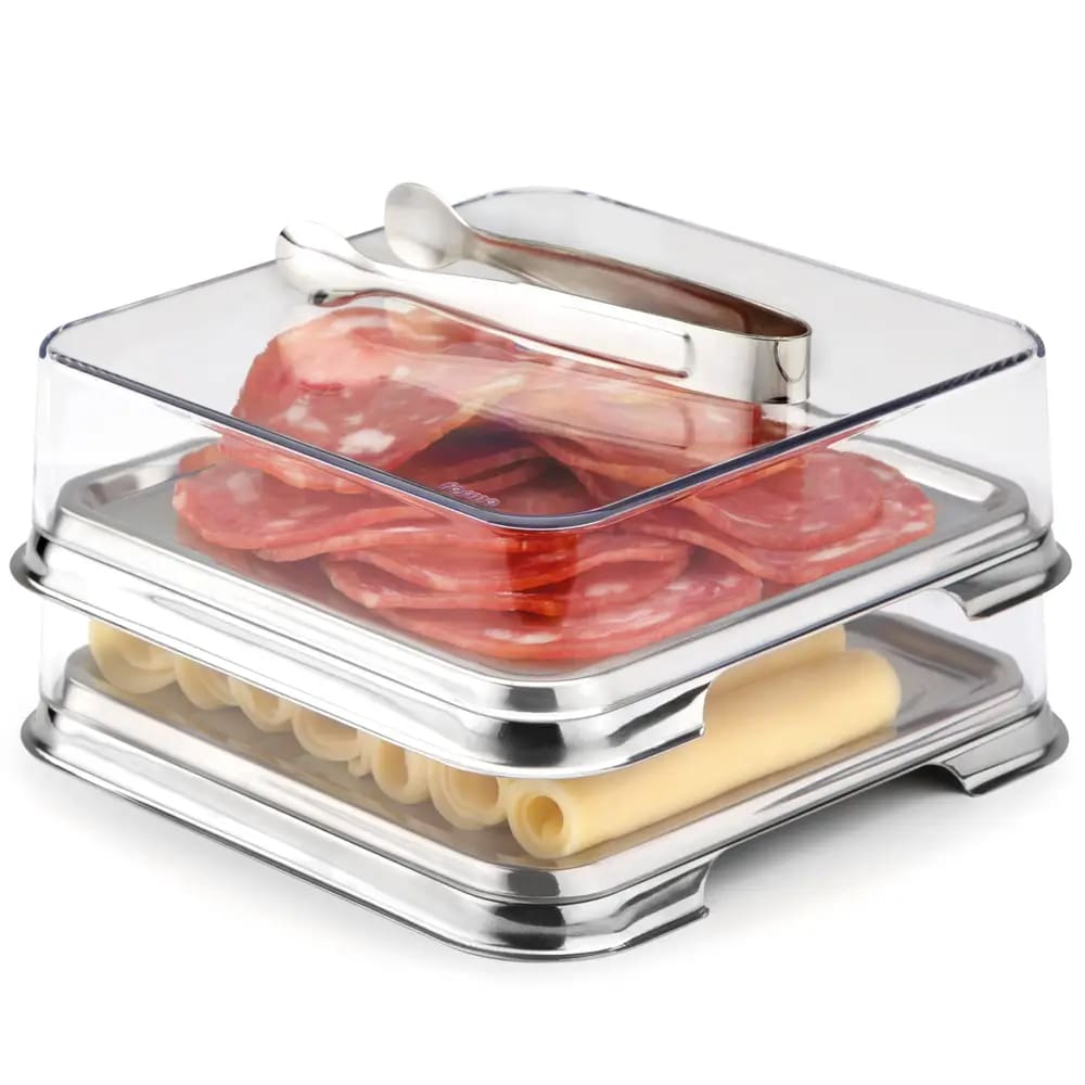 Conjunto Porta-Frios Duplo Forma Inox Vision Quadrado 3 pçs