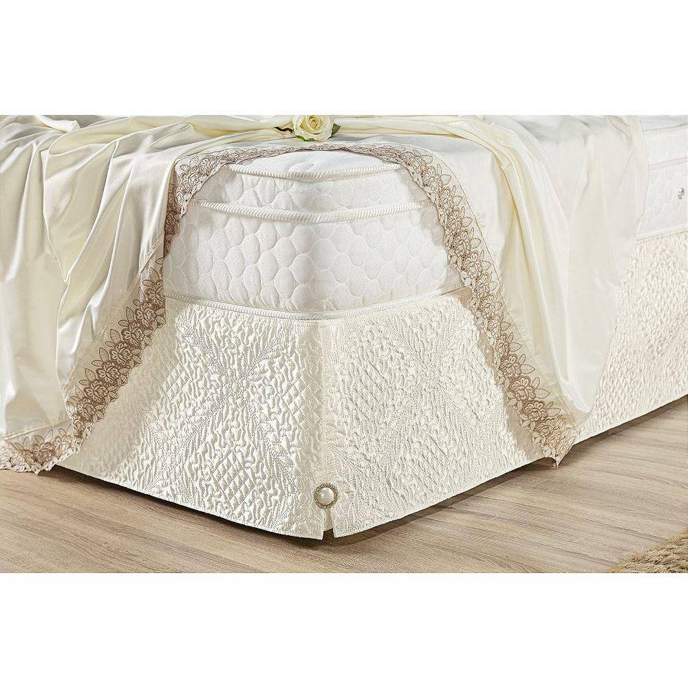 Saia Box Madri Super King Microfibra Matelado Palha
