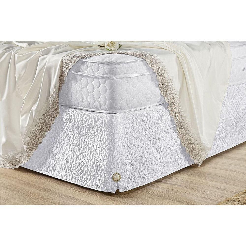 Saia Box Madri Super King Microfibra Matelado Branco
