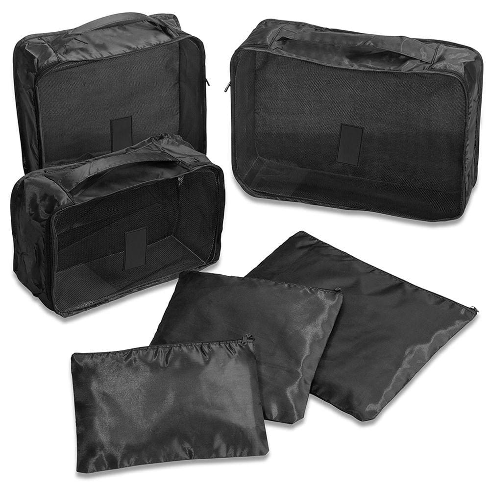 Organizador de Mala Viagem Necessaire Kit 6 Peças Preto CBRN20454