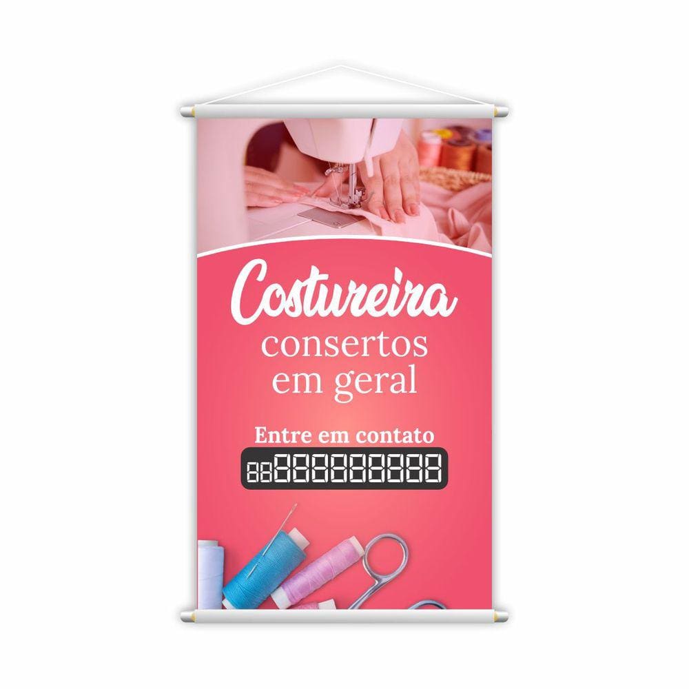 Banner Costureira Consertos em Geral Contato Grande