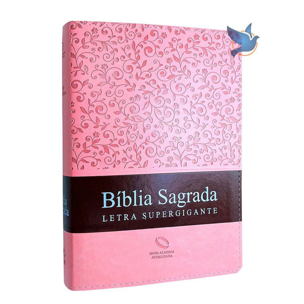 Bíblia Sagrada Lt Supergigante NAA Índice Lateral Rosa Claro