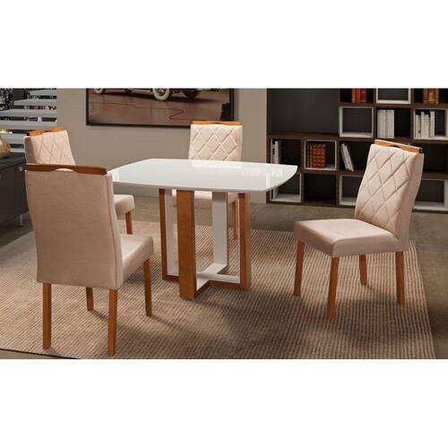 imagem-Sala de Jantar Completa com 4 Cadeiras 1,40x0,90 metros - Atlas - Art Salas - Marrom
