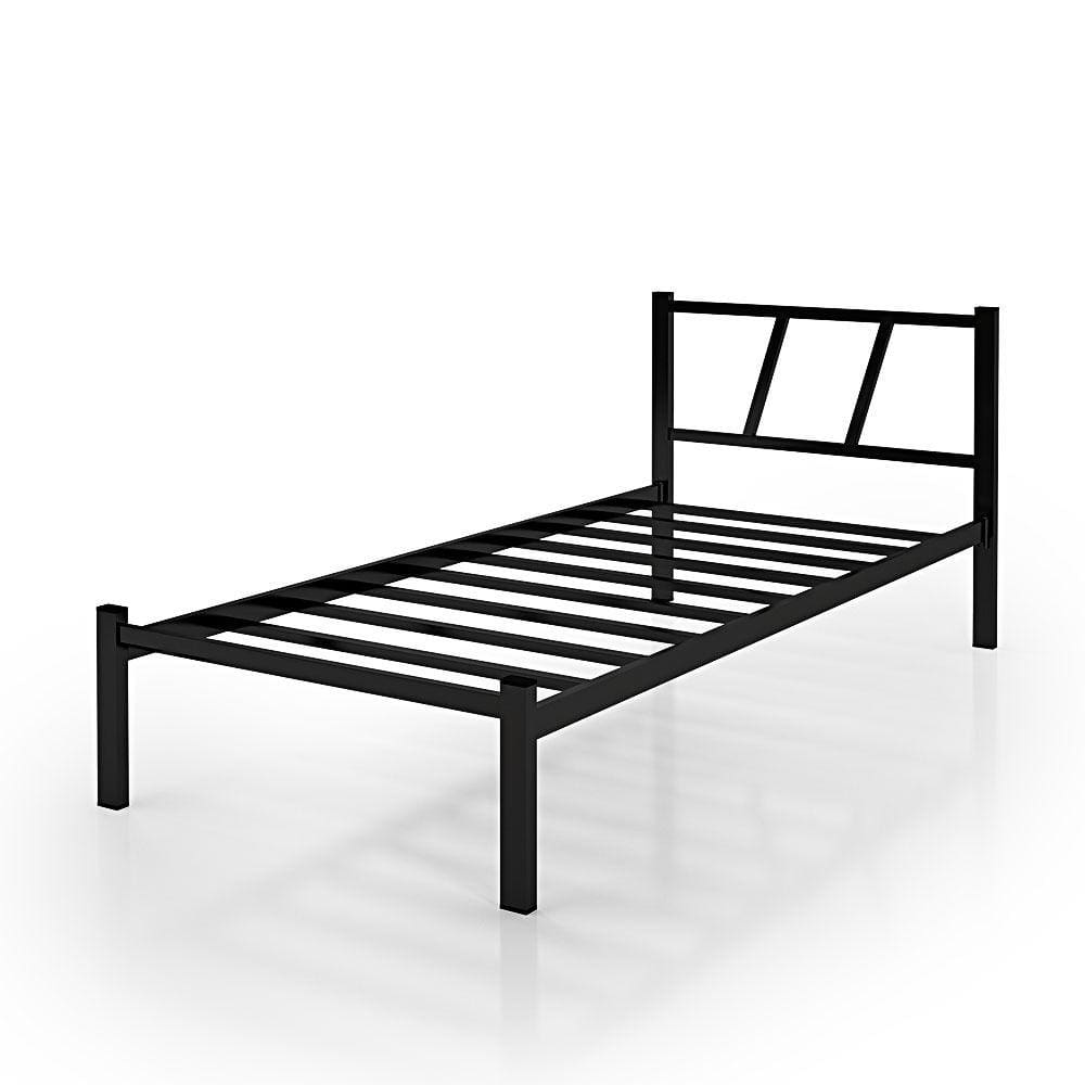 Cama De Aço Helena Preto P/ Quarto Solteiro