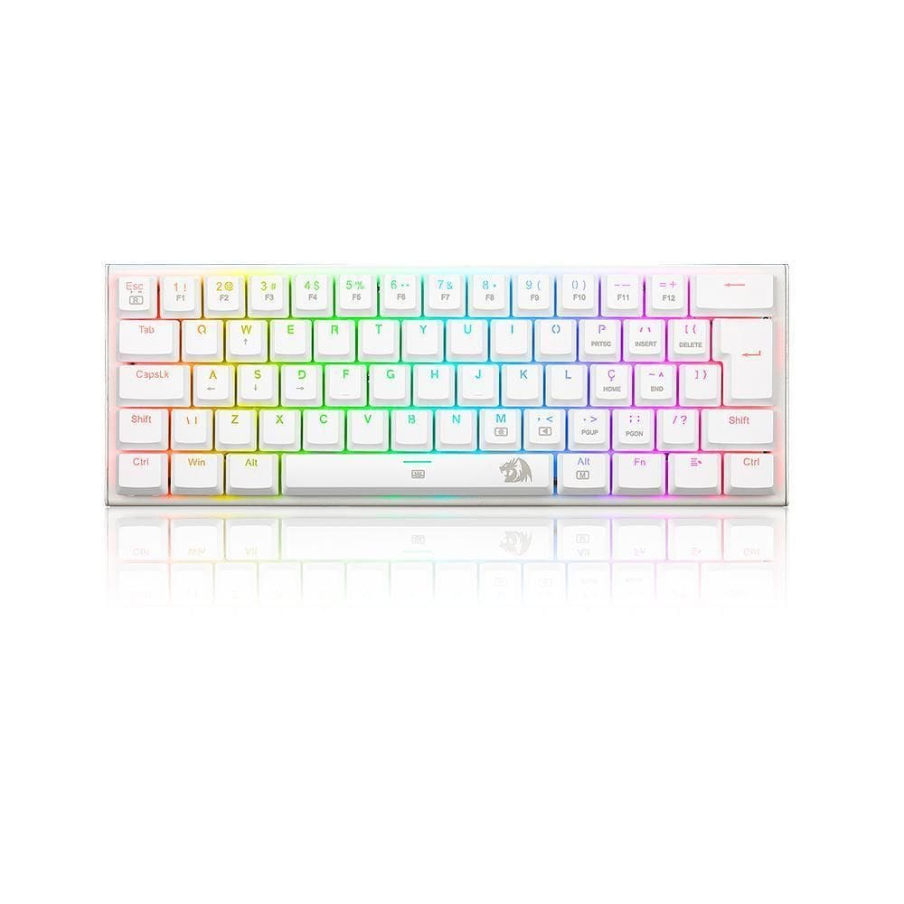 Teclado Gamer Redragon Anivia Lunar White Rgb Switch Azul Pt