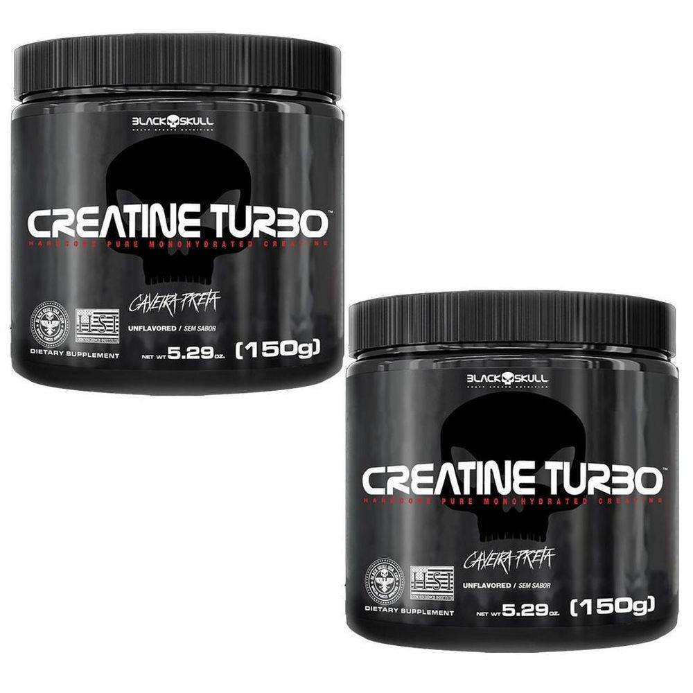 Kit 2X Creatine Turbo 150G Black Skull - Caveira Preta