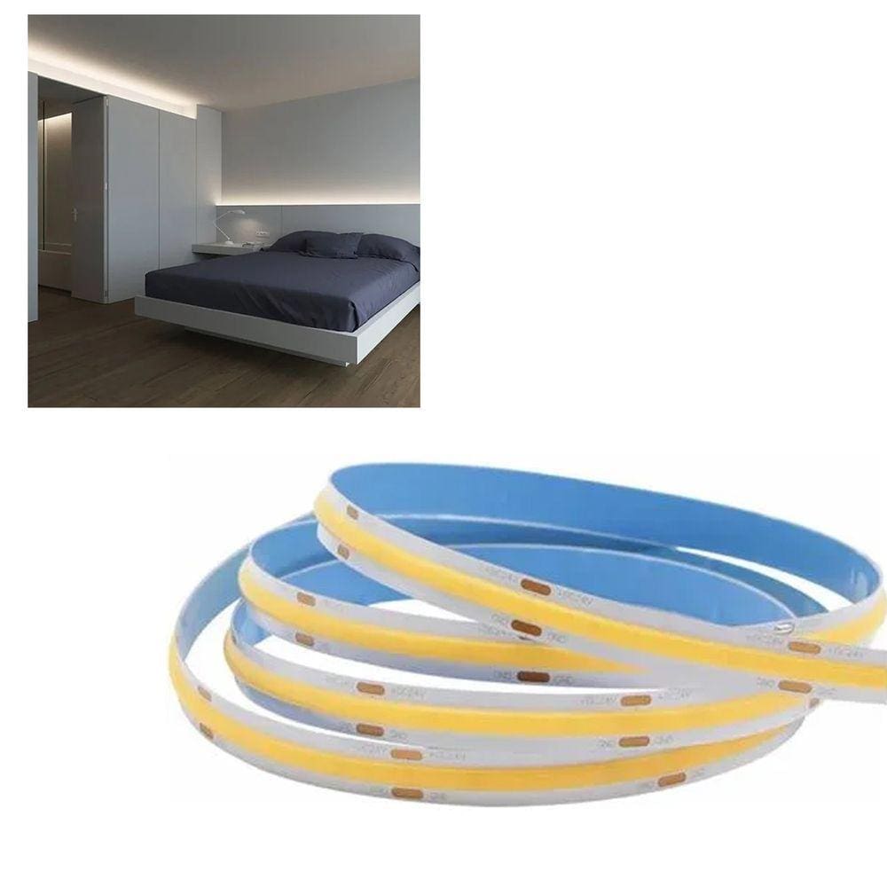Fita de Led 12v COB Rolo 50 metros 10w 4000k Teto Rebaixado Sanca Decoraçao Iluminaçao Residencial Comercial Ambiente Interno Externo