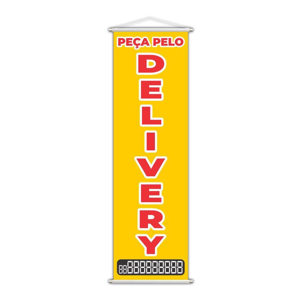 Banner Peça Pela Delivery Telefone Contato Motoboy 100x30cm