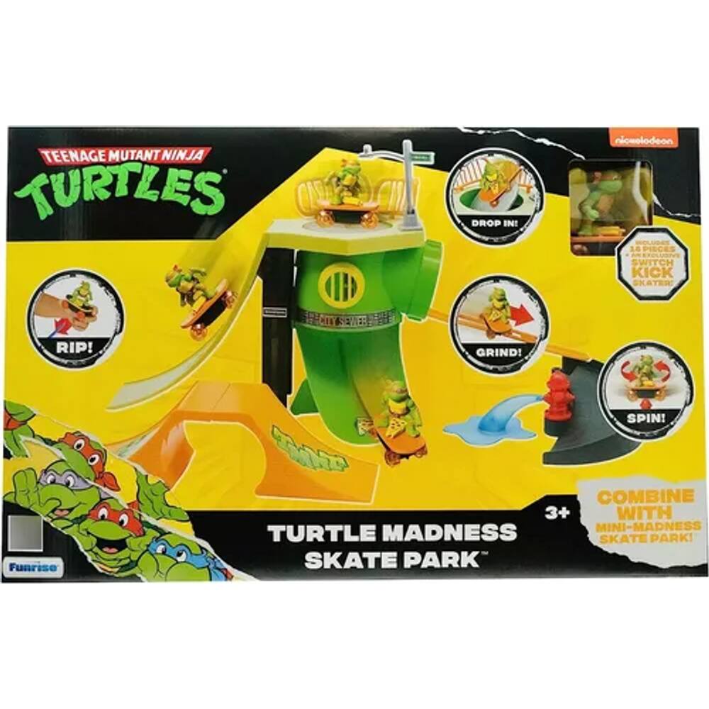 Tartarugas Ninja Caos Mutante Playset Pista De Skate Mayhem Insana C/ Skate a Corda lançador - Candide