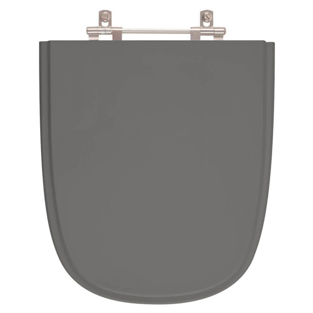 Tampa De Vaso Poliester Ibiza Cinza Escuro Para Bacia 6Lpf