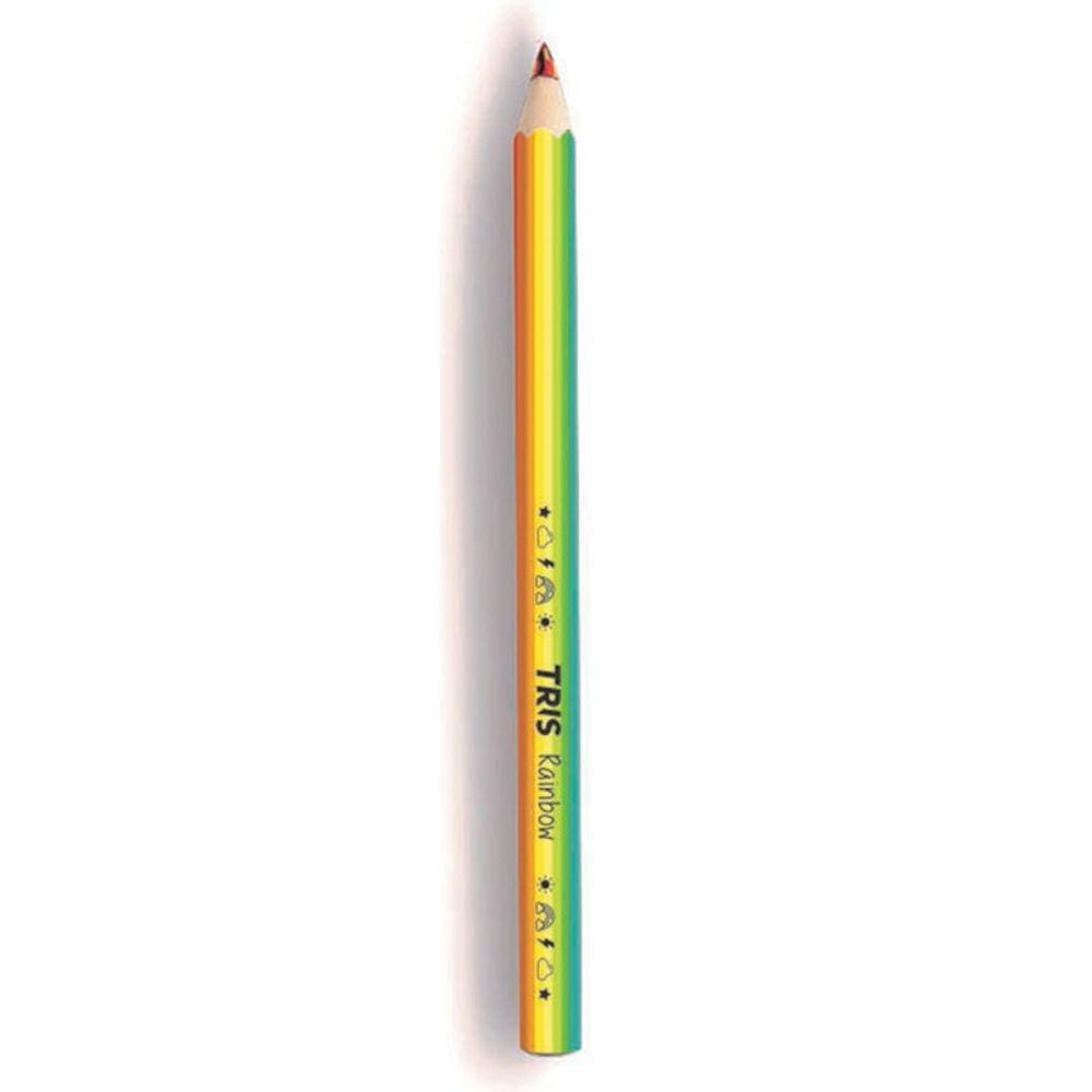 Lápis De Cor Big Jumbo Rainbow Mina Grossa 5.0mm Multicolorida Tris