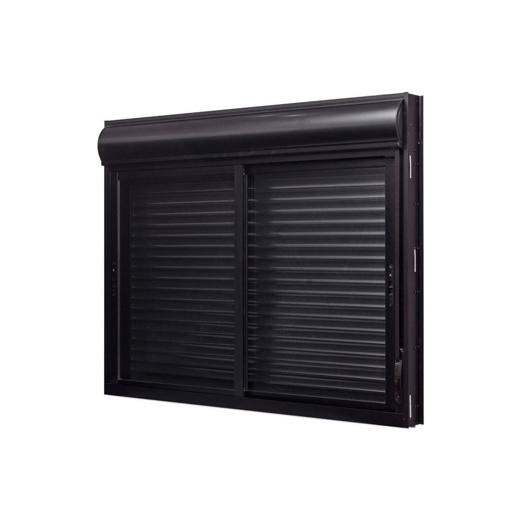 Janela de Aluminio Veneziana com Persiana Integrada 120x150cm 2 Folhas Moveis Ultra Ramassol Preto
