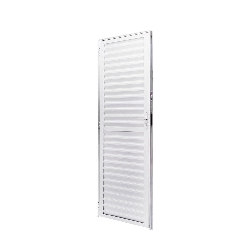 Porta de Aluminio Palheta 210x80cm Batente 4cm Cristal Ramassol