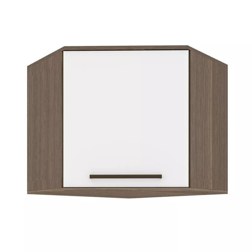 Armário Aéreo para Cozinha 1 Porta 90° Evolution Plus Batrol Móveis Tannat/Branco
