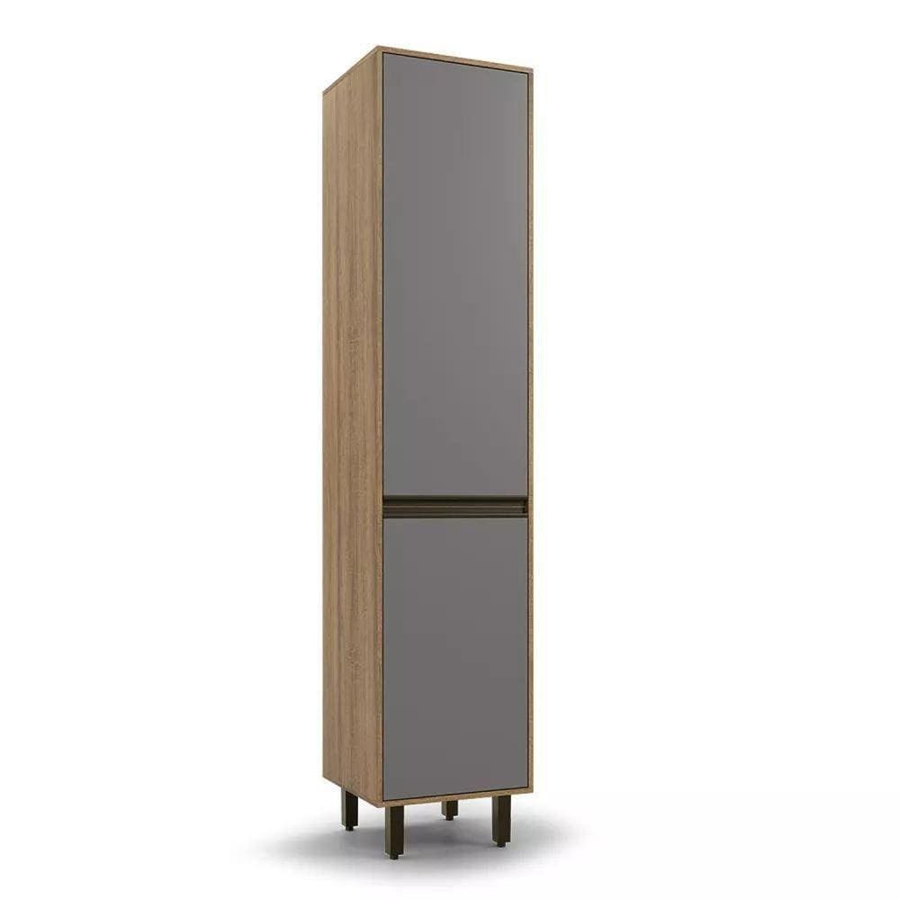 Paneleiro 2 Portas Confort Batrol Móveis Cinamomo/Fumê