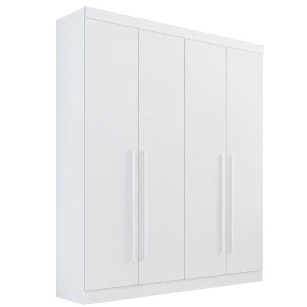 Guarda Roupa Solteiro 4 Portas 3 Gavetas - Da Vinci Plus-Branco - Móveis D`Doro