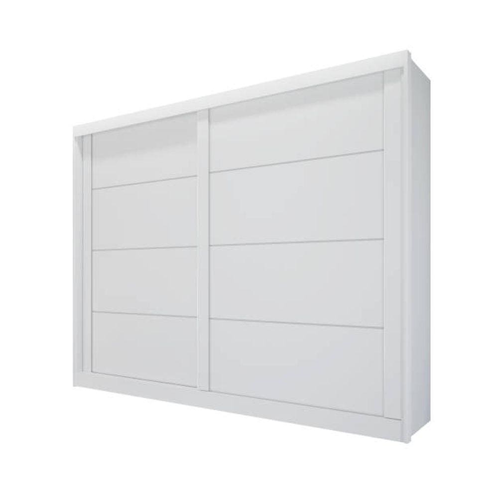 Guarda-roupa solteiro portas de correr 4 gavetas - Viena-Branco - Bianchi Móveis