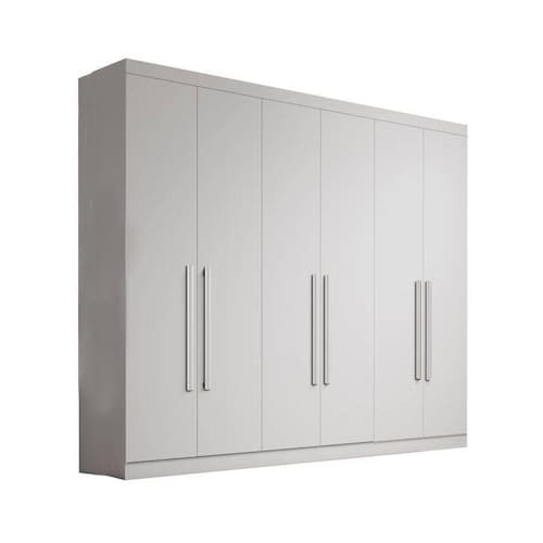 imagem-Guarda-roupa Casal 100%MDF 6 gavetas 6 portas - Gênova-Branco - Bianchi Móveis