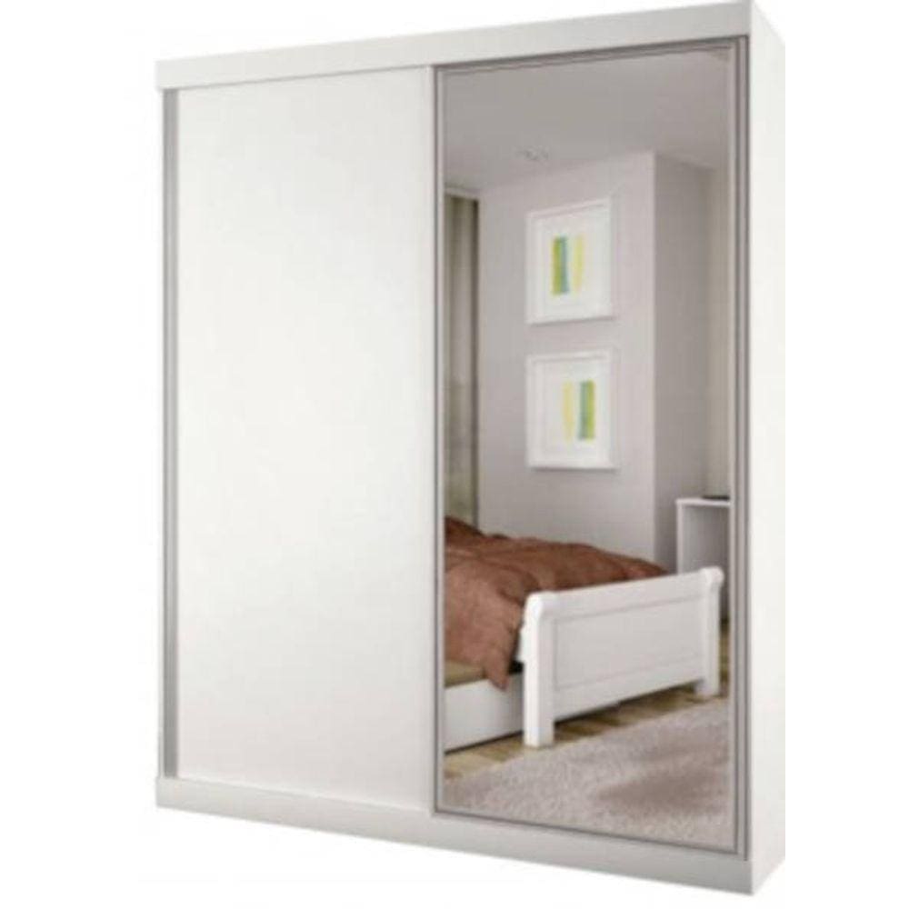 Modulado MDF 2 Portas correr 1 espelho 1,80m - Creative-Branco - Bianchi Móveis