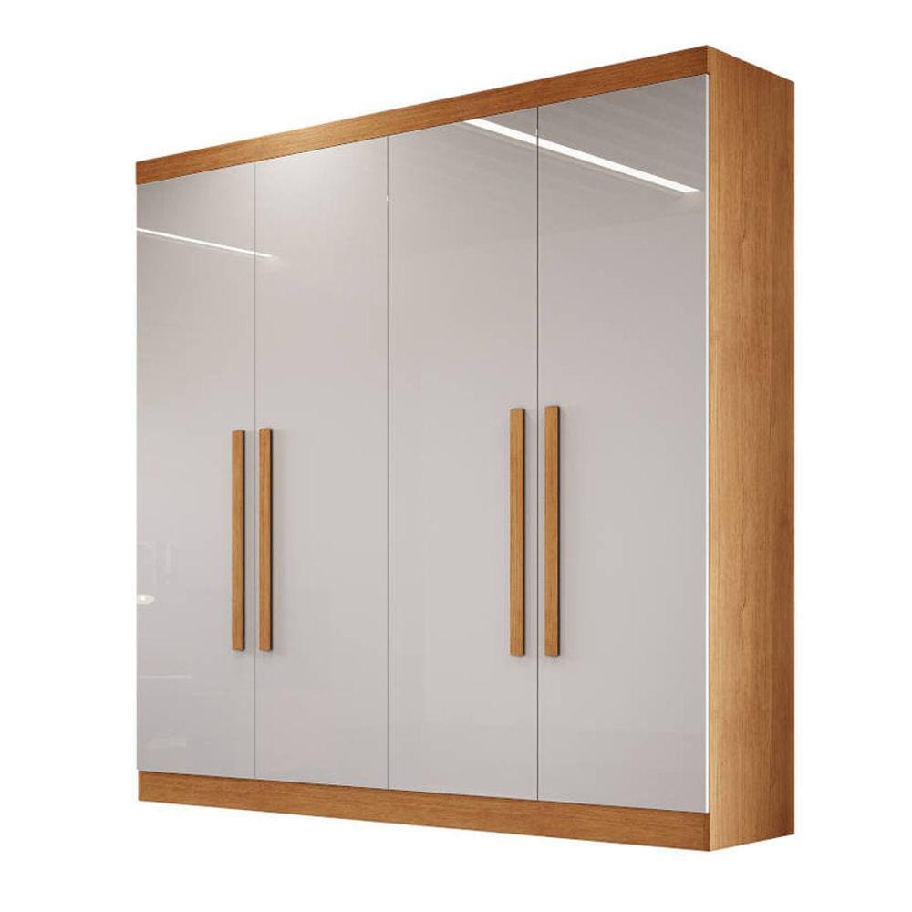 Modulado 4 portas puxar MDF 1,61m 2 gavetas - Luna-Nature/Off - Bianchi Móveis