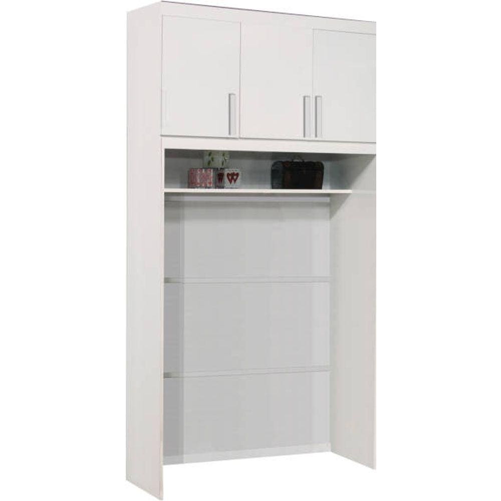 Modulado Aéreo solteiro 3 portas 100% MDF 1,23m - Creative-Branco - Bianchi Móveis