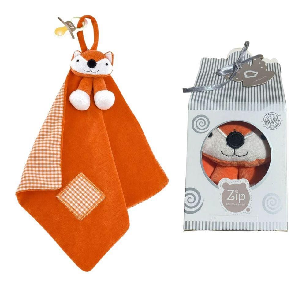 Naninha Plush Com Prendedor Chupeta Raposa Fubá  Zip Toys