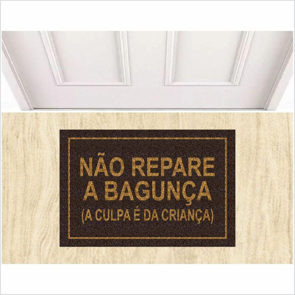 Tapete Capacho Não Reapare Na Bagunça Cor Marron