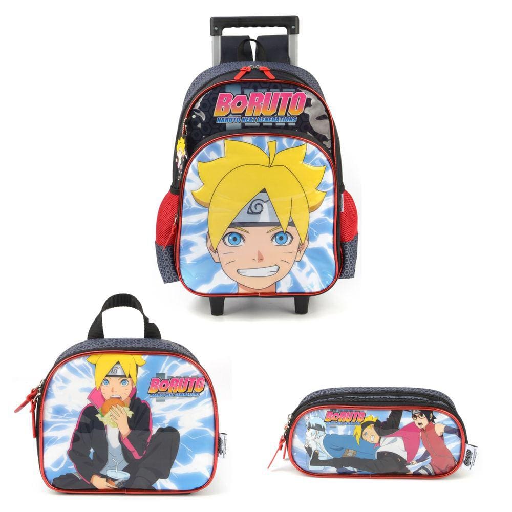 Mochila Rodinhas Naruto Next Generations + Lancheira Boruto Cor