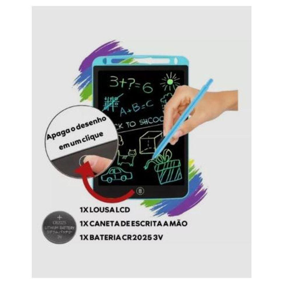 Lousa Magica Quadro Digital Tablet Infantil Desenho Escrita 8.5 Pol.