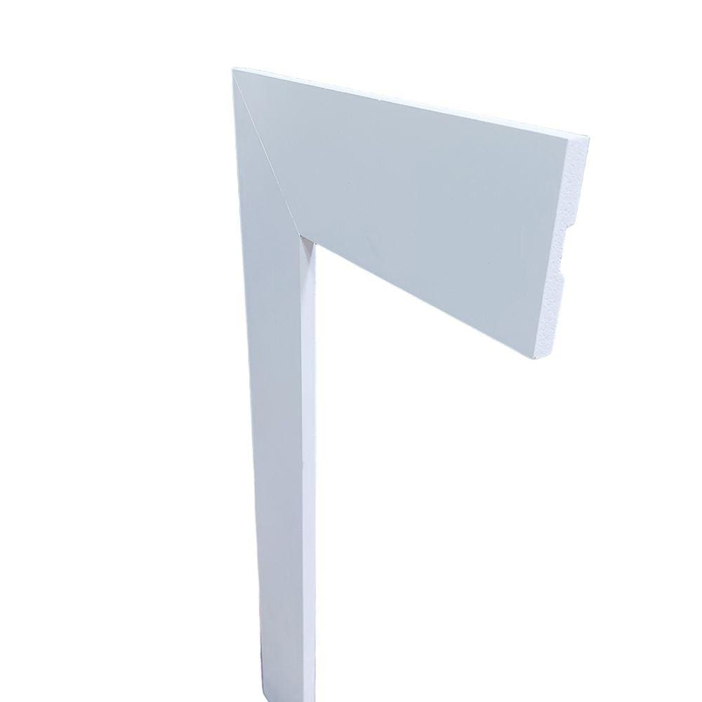 Kit com 5 Barras de Moldura/Rodapé de Poliestireno Liso - Branco - 7cm de altura (7x1x240cm)