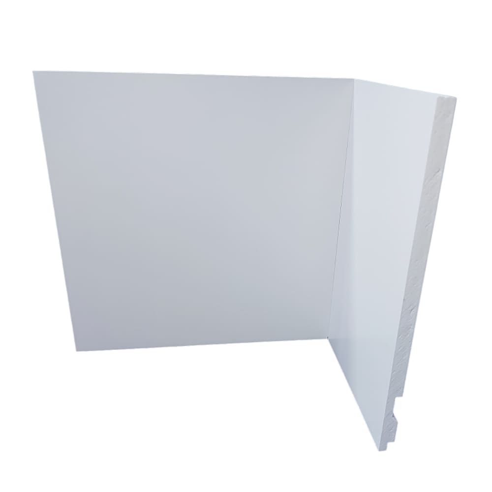 Kit com 5 Barras de Rodapé de Poliestireno Liso - Branco - 20cm de altura (20x1x240cm)