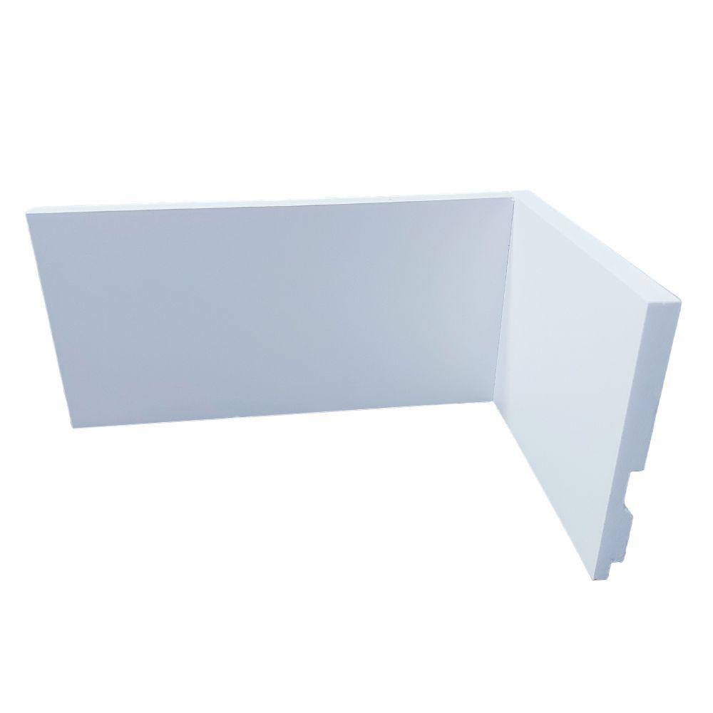 Kit com 15 Barras de Rodapé de Poliestireno Liso - Branco - 10cm de altura (10x1x240cm)