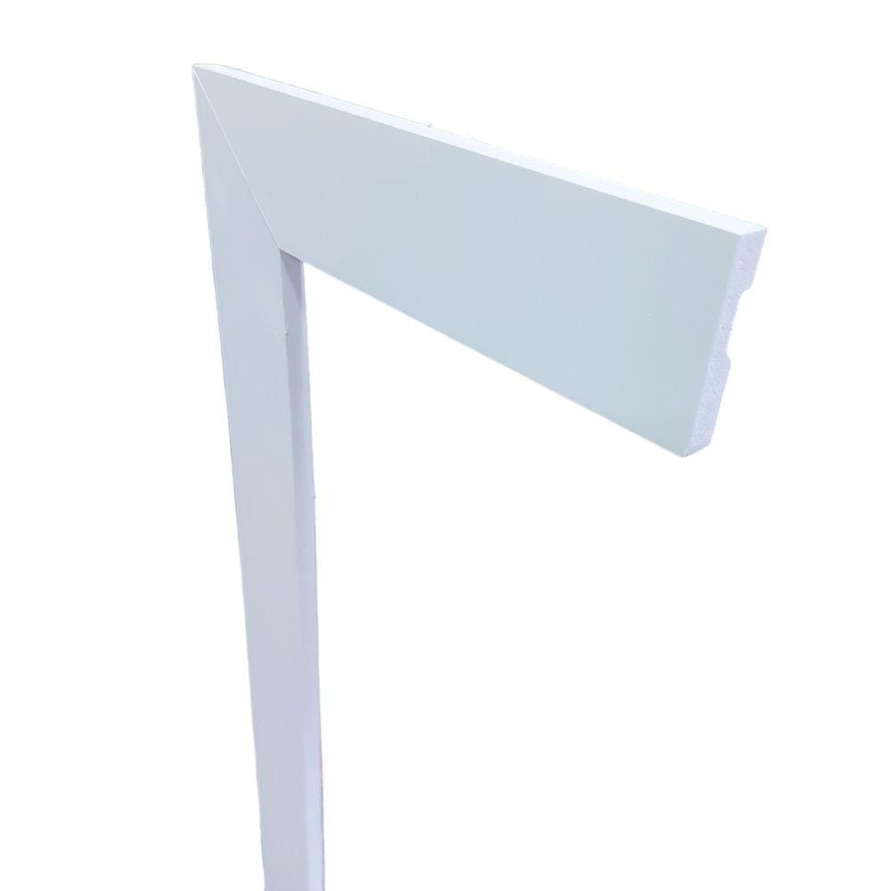 Kit com 15 Barras de Moldura/Rodapé de Poliestireno Liso - Branco - 5cm de altura (5x1x240cm)