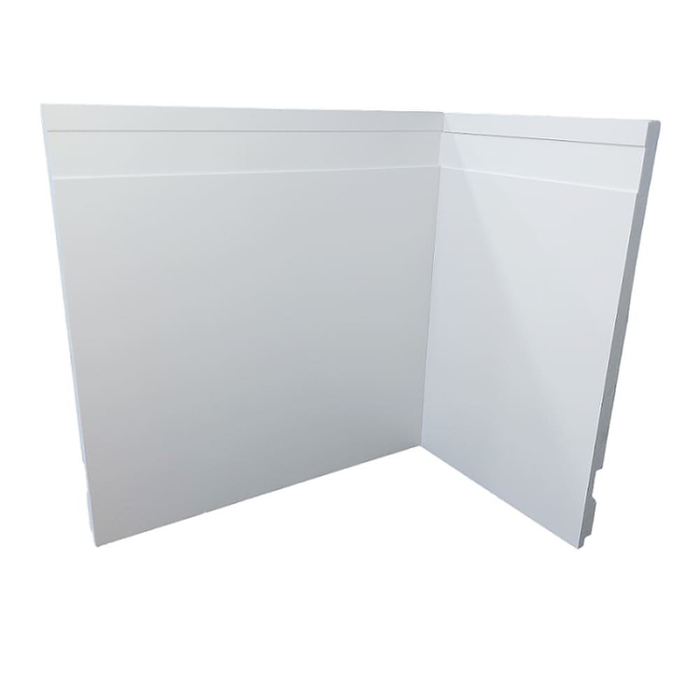 Kit com 15 Barras de Rodapé de Poliestireno Frisado - Branco - 20cm de altura (20x1x240cm)