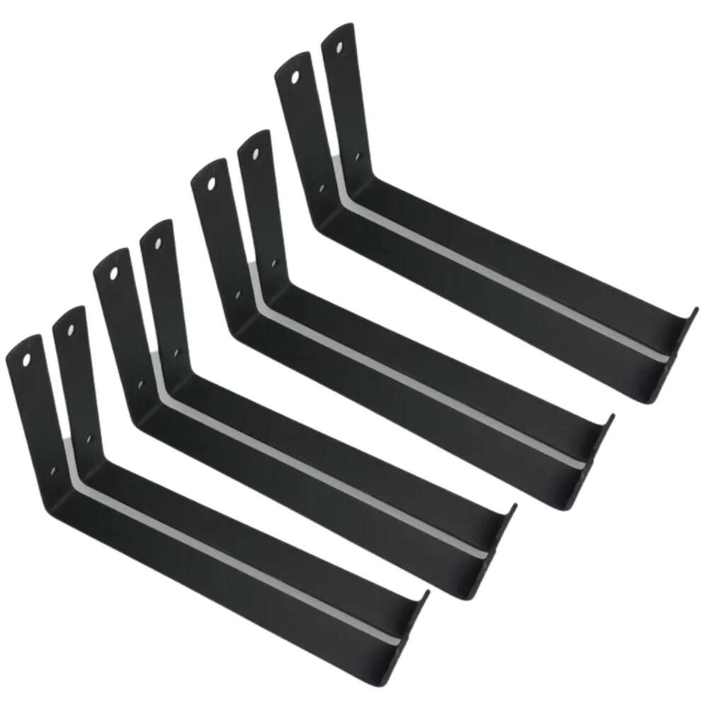 Mão Francesa Preto Suporte Para Prateleira Invertido 10Cm 08 unidades