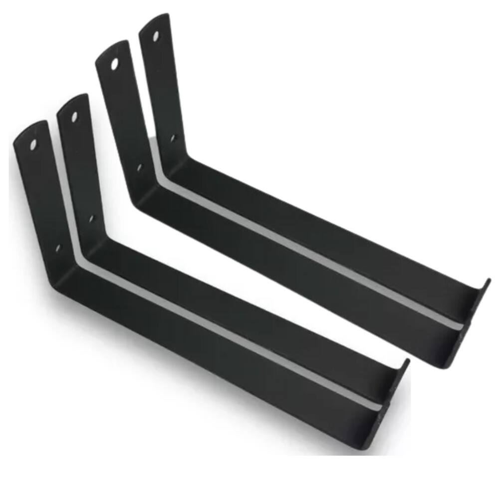Mão Francesa Preto Suporte Para Prateleira Invertido 10Cm 04 unidades