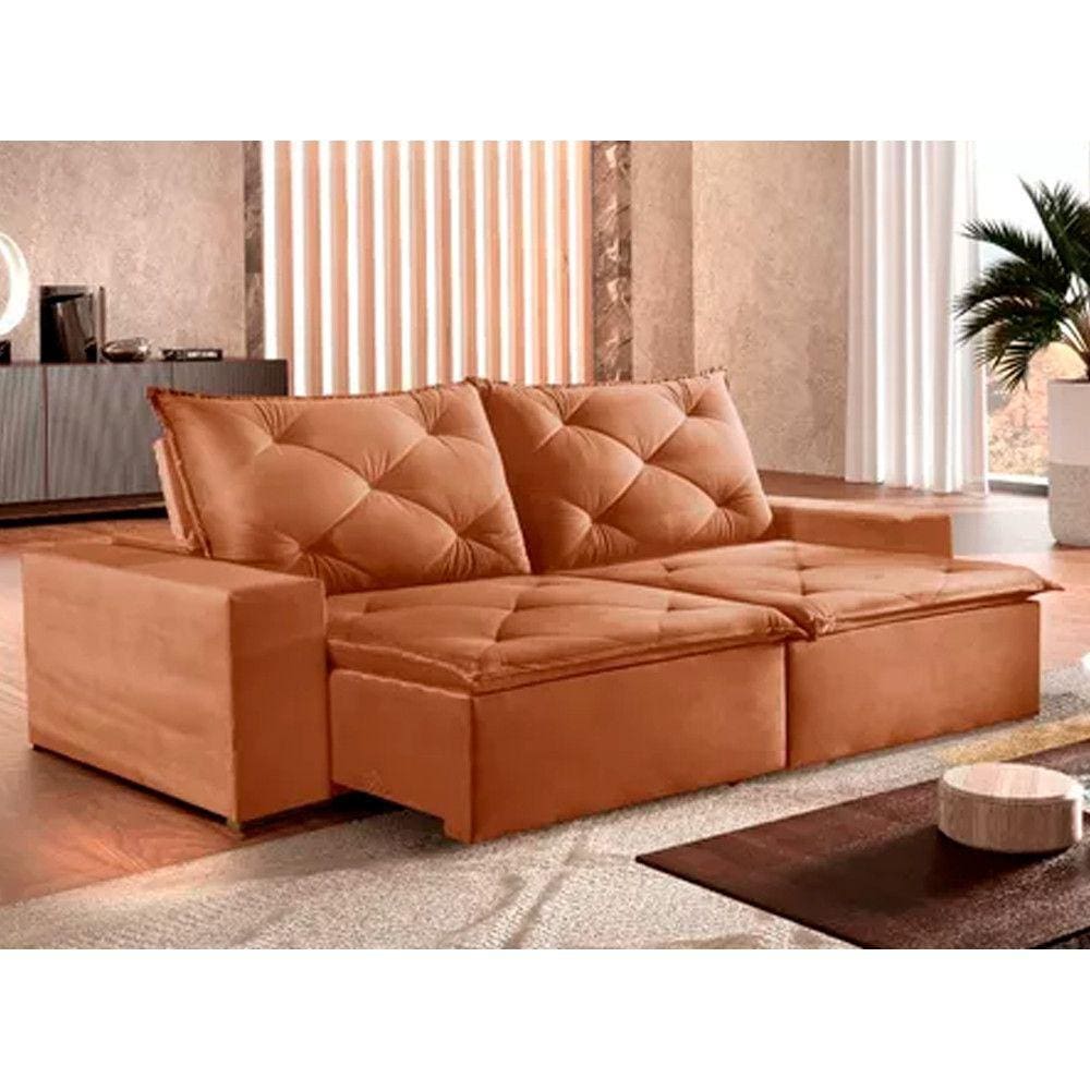 Sofá Plutão 2 Metros Retrátil E Reclinável Pillowtop 8Cm