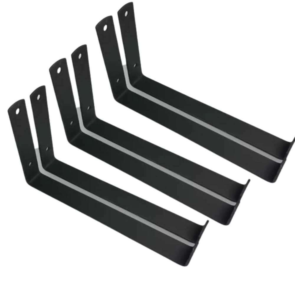 Mão Francesa Preto Suporte Para Prateleira Invertido 15cm 06 unidades