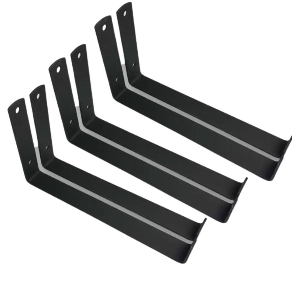 Mão Francesa Preto Suporte Para Prateleira Invertido 20cm 06 unidades