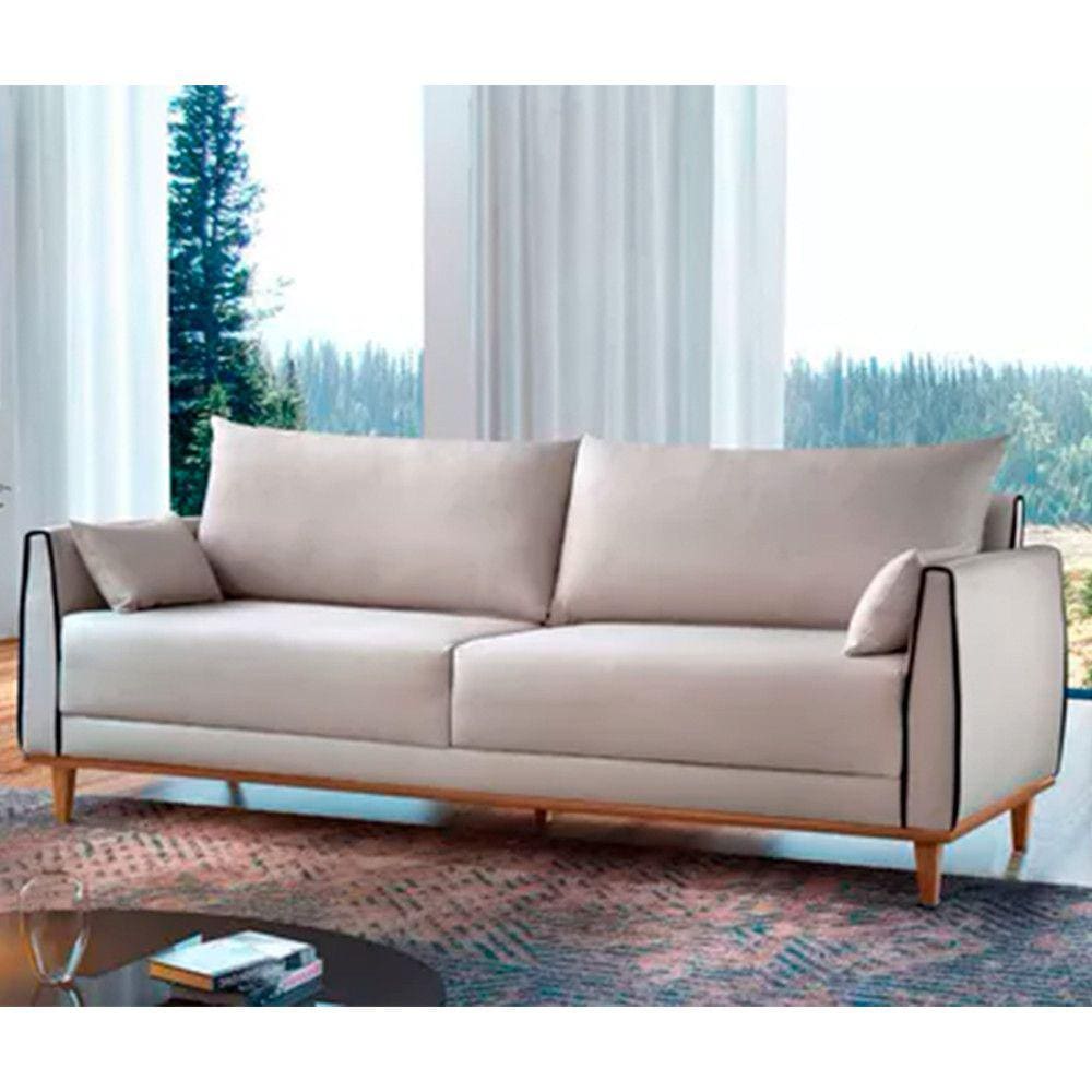 Sofá Living Luxo Fênix Fixo Com Almofadas 2,00m Zara