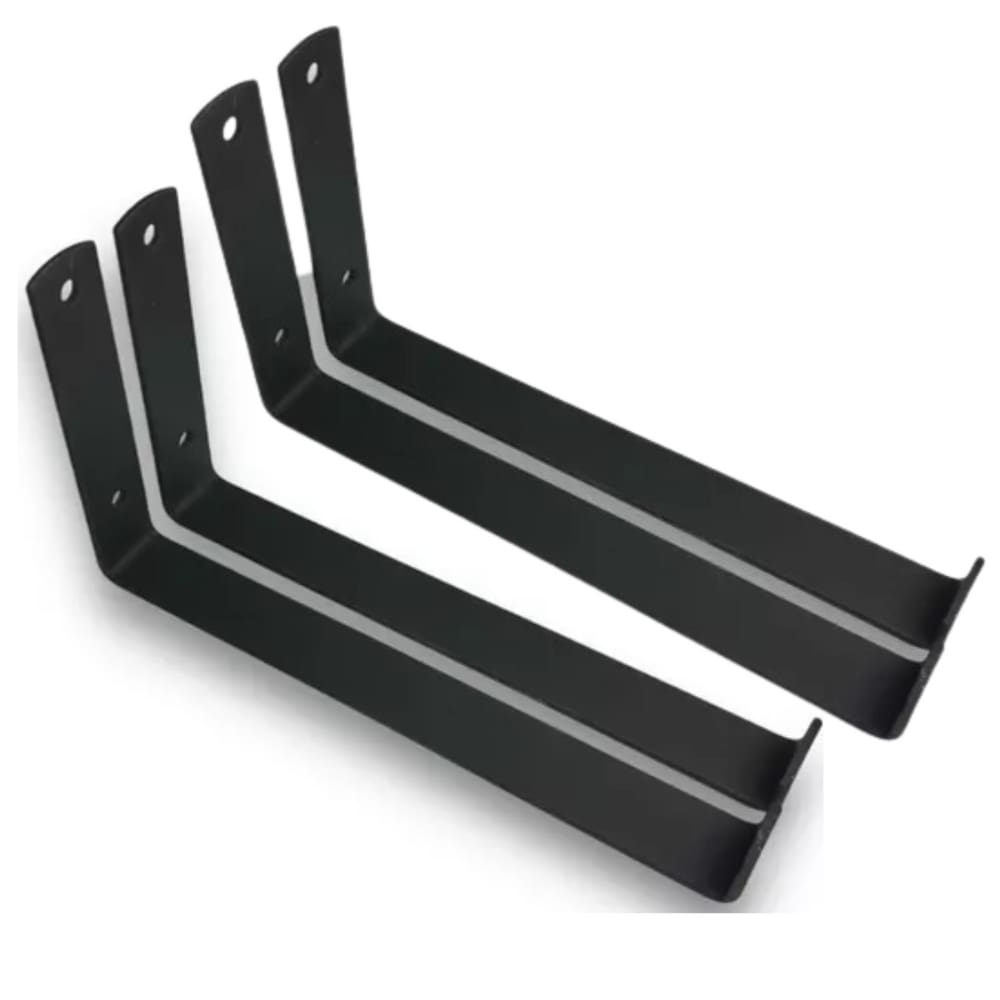 Mão Francesa Preto Suporte Para Prateleira Invertido 15cm 04 unidades