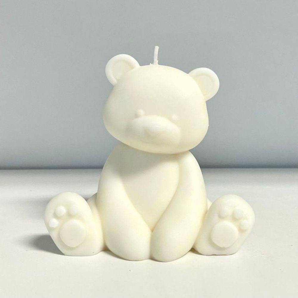 Vela com Forma de Ursinho Charmoso para Decoração 10cm