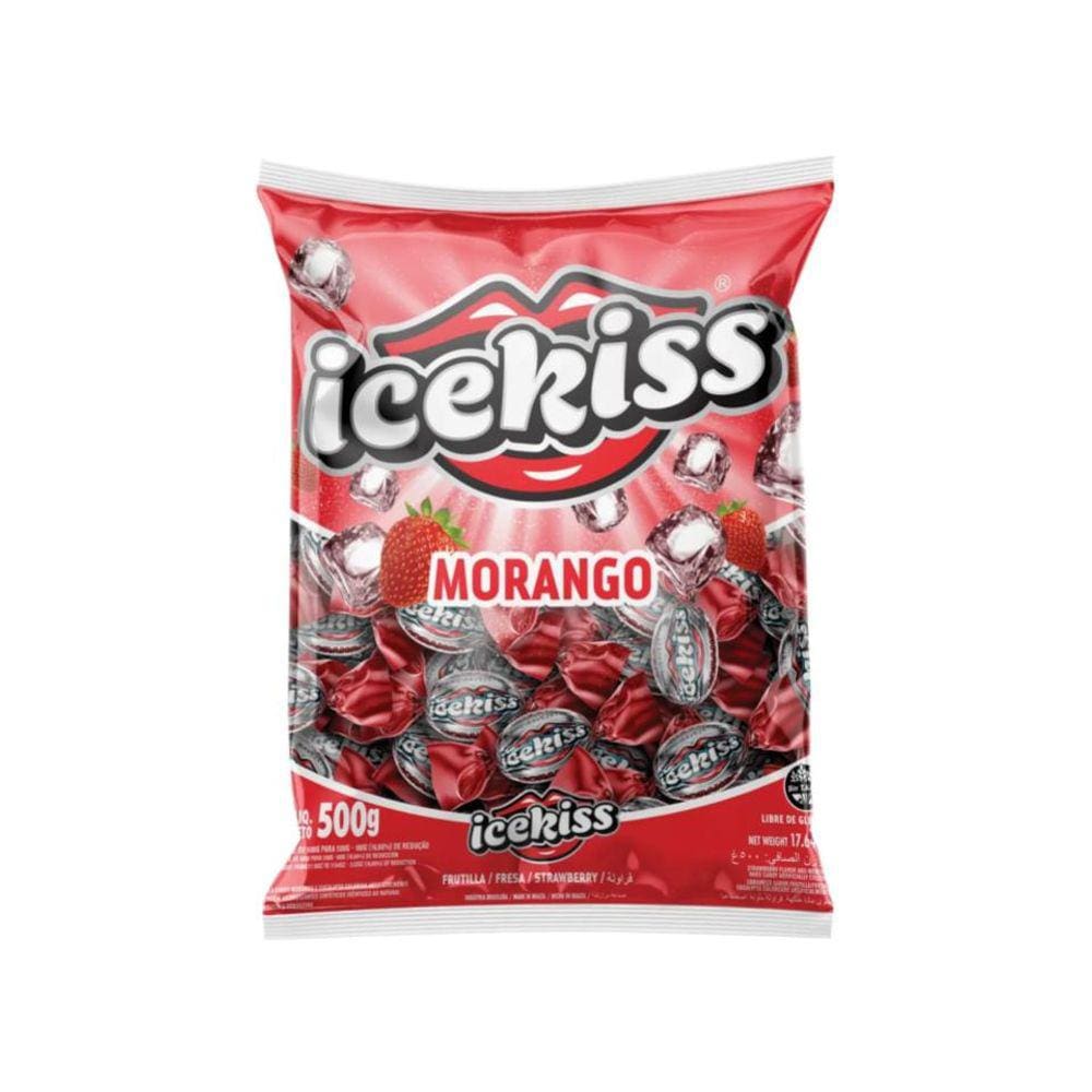 Bala Dura Icekiss Morango 500g