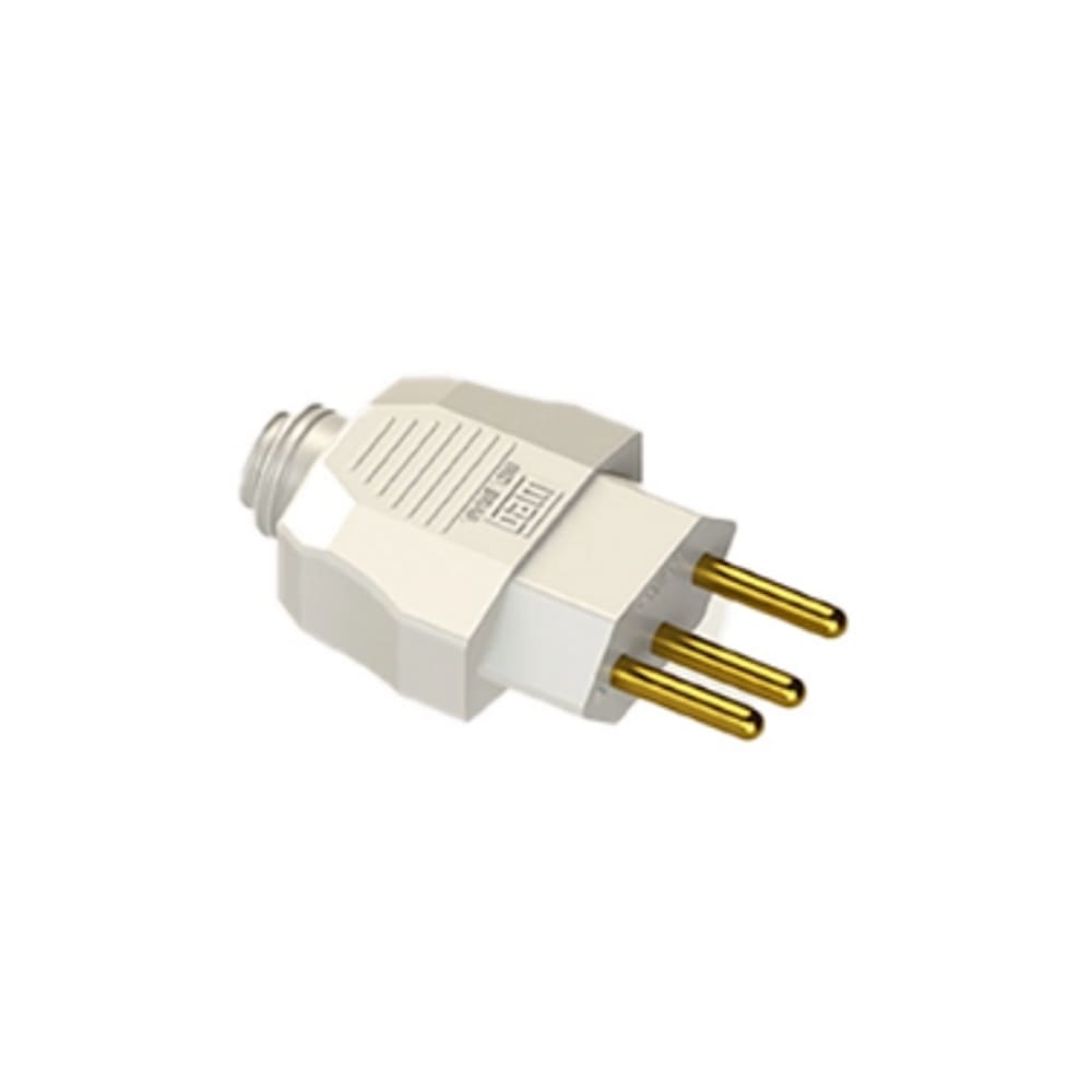 Plugue Macho Branco 180º 2P+T 10A 250V - Weg