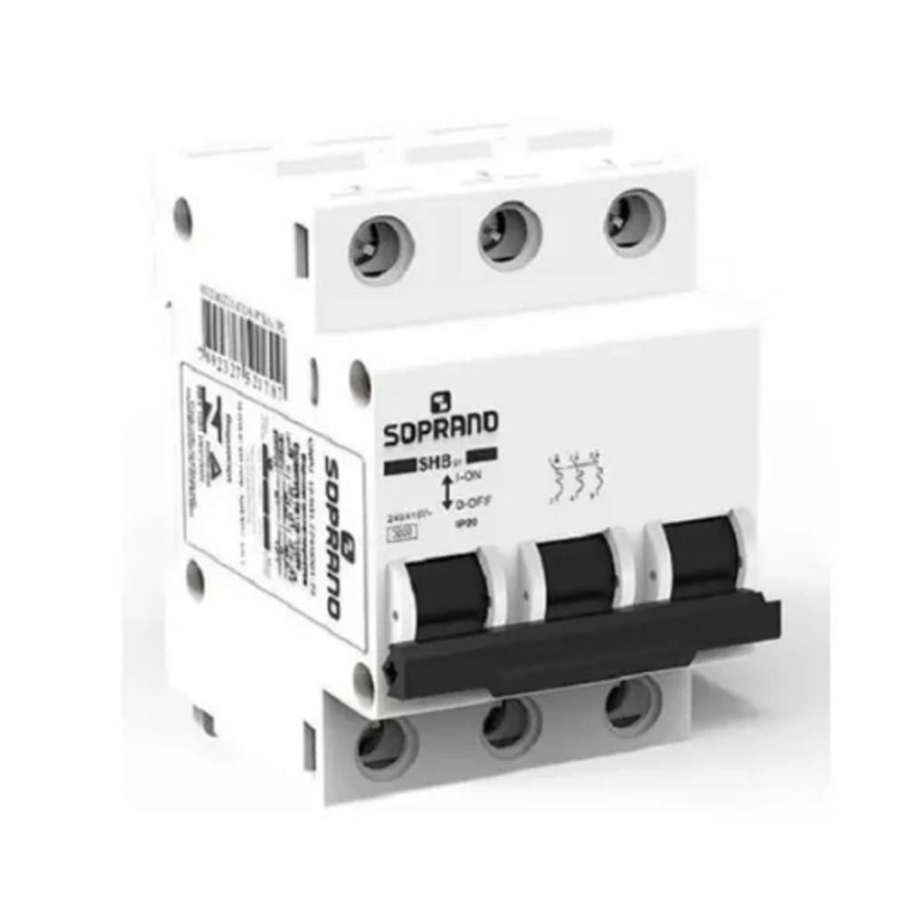 Disjuntor Trifásico Curva C 63A - Soprano