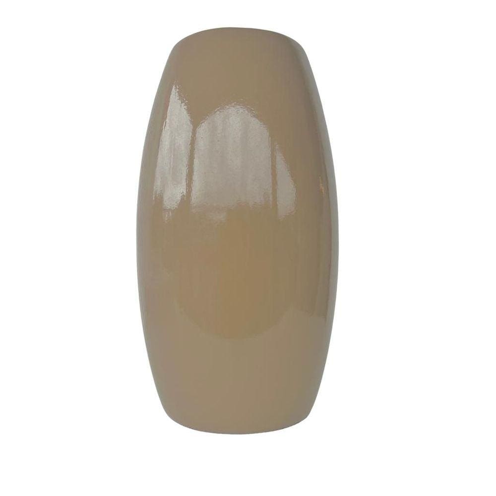 Vaso médio liso na cor cáqui centro de mesa moderno