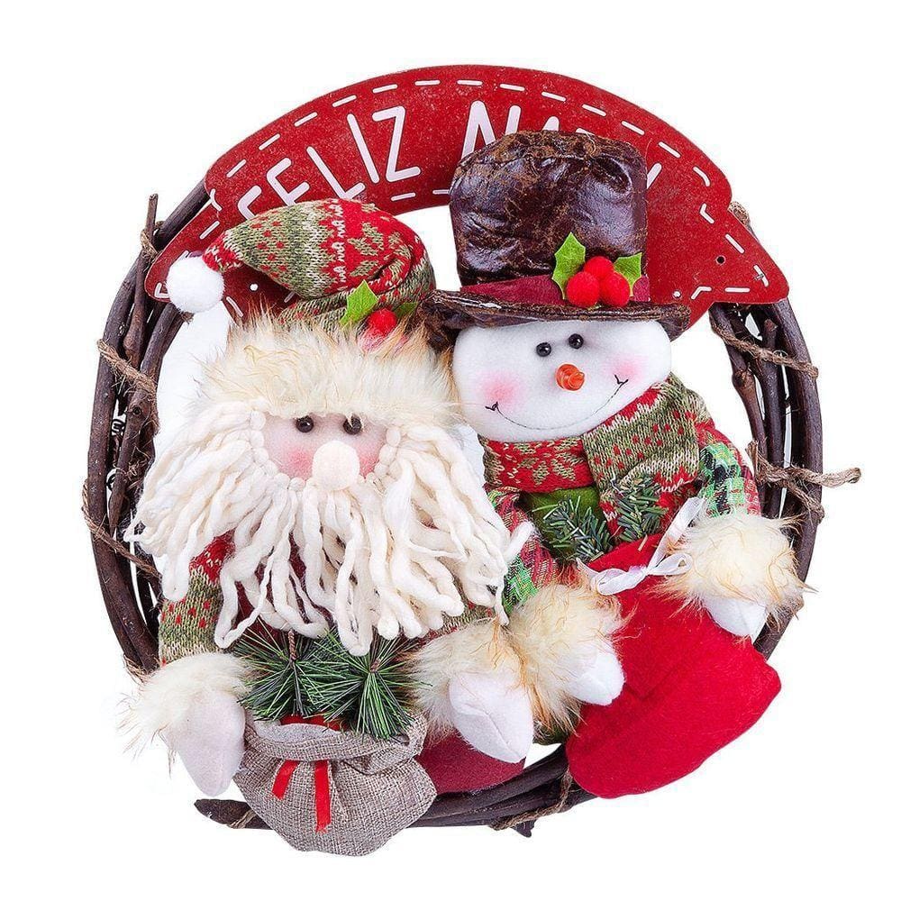 Guirlanda De Natal Decorativa Em Poliéster 36x36cm